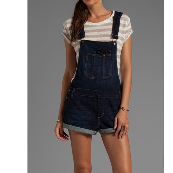 dark wash overall shorts